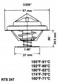 RING Termostat AUDI 100 200 VOLVO 240 VW PASSAT