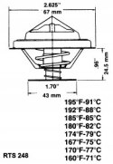 RING Termostat MERCEDES 190 PEUGEOT 504 505 2.7