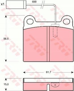 Brake pad set ALFA ROMEO 1.8,10/89