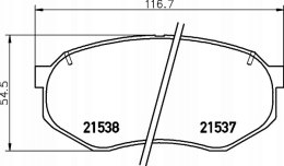 Komplet klocków hamulcowych TOYOTA 1.8-