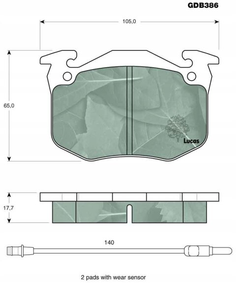 Brake pad set PEUGEOT 505 81- Brake pad set PEUGEOT 505 81-