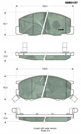 Komplet klocków hamulcowych TOYOTA Previa