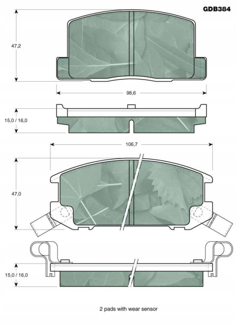 Brake pad set TOYOTA MR2 1.6 85-90 Brake pad set TOYOTA MR2 1.6 85-90