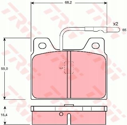 TRW Klocki tylne PEUGEOT 504 505 604 1971- TRW Klocki tylne PEUGEOT 504 505 604 1971-