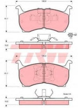 Komplet klocków hamulcowych MAZDA 626 1.6,2.0 83-