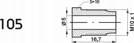 Końcówka przewodu hamulcowego M10x1x5 16,7mm