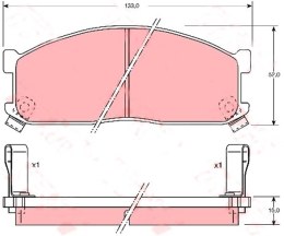 Komplet klocków hamulcowych MAZDA E2000,220