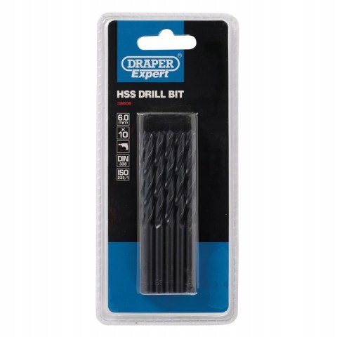 DRAPER Zestaw wierteł HSS 6 mm 10 szt. EXPERT DRAPER Zestaw wierteł HSS 6 mm 10 szt. EXPERT