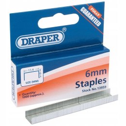 DRAPER Zszywki stalowe 6 x 11,3 mm 1000 szt.