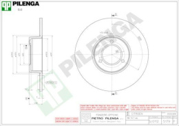 Tarcza hamulcowa PILENGA 5179 CITROEN C15, VISA. PEUGEOT 104