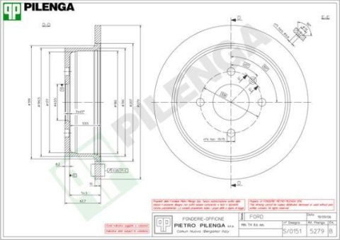 Brake Disc PILENGA 5279 FORD ESCORT V Brake Disc PILENGA 5279 FORD ESCORT V